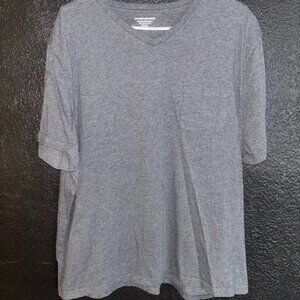 Men's Grey V-Neck T-Shirt #4378